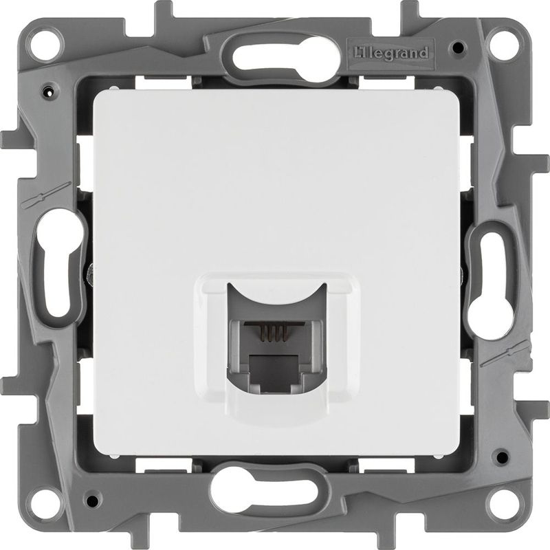 Механизм розетки телеф. 1-м СП Etika RJ11 бел. Leg 672240