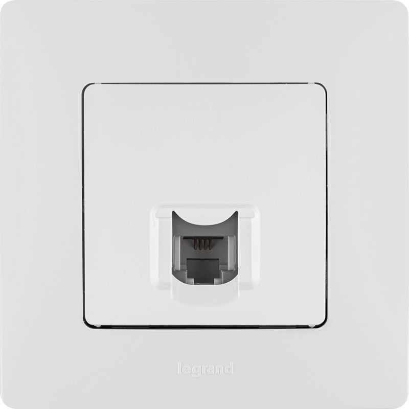 Механизм розетки телеф. 1-м СП Etika RJ11 бел. Leg 672240