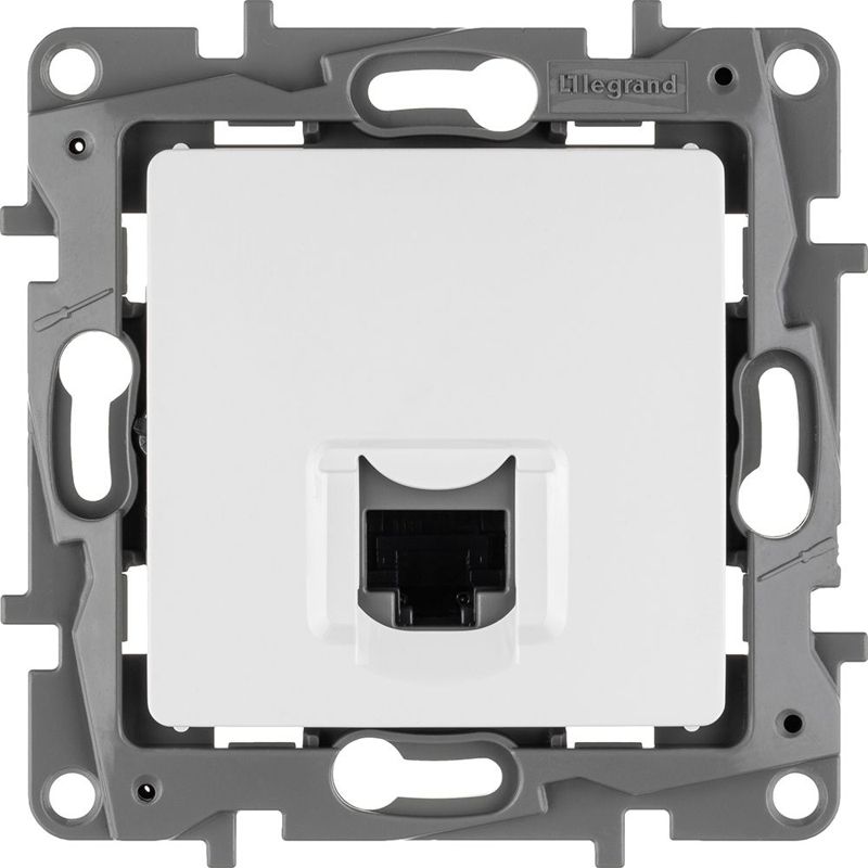 Механизм розетки информ. 1-м СП Etika RJ45 CAT.5E UTP бел. Leg 672241
