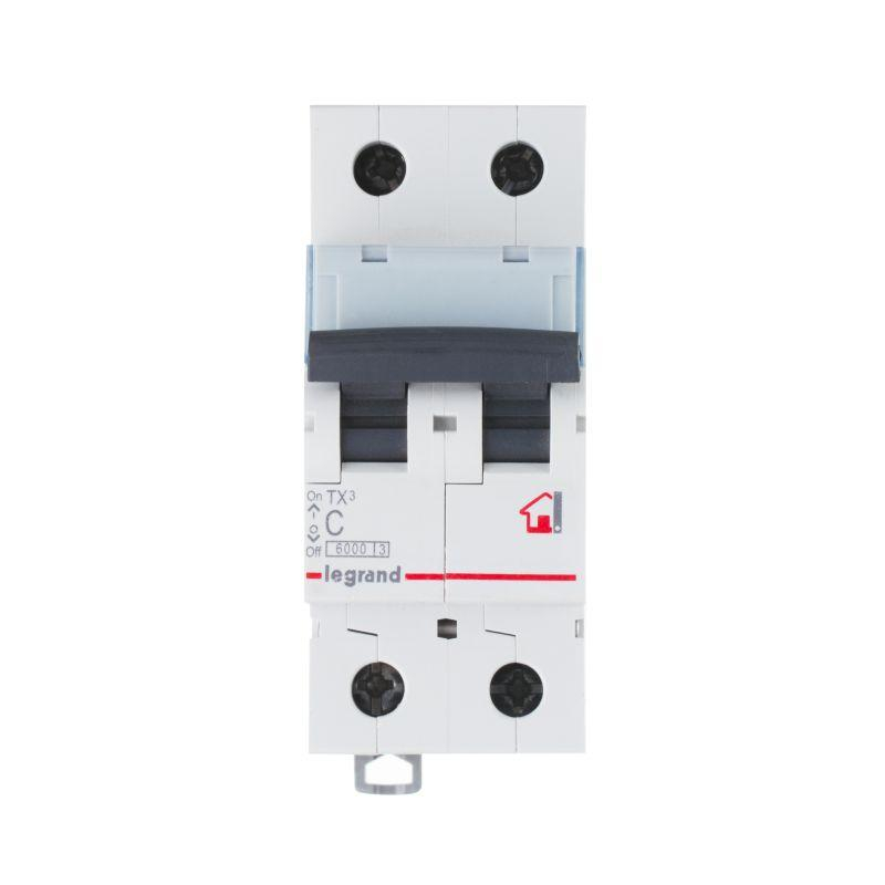 Выключатель автоматический модульный 2п C 13А 10кА TX3 6000 2мод. 230/400В Leg 403929