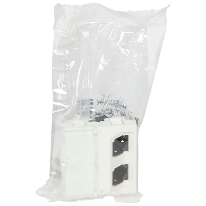 Механизм розетки комп. СП Mosaic 2мод. RJ45 STP CAT.6 45град. Leg 076506
