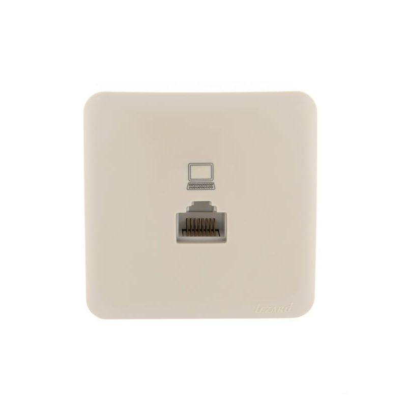 Розетка компьютерная 1-м ОП VIOLA крем. LEZARD 751-0300-139