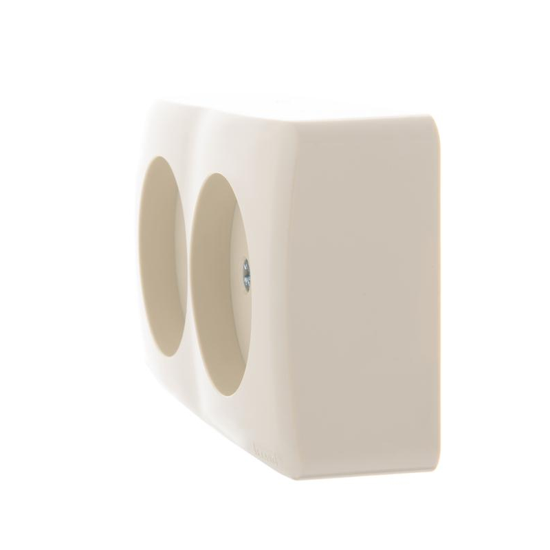 Розетка 2-м ОП Viola 16А IP20 без заземл. крем. LEZARD 751-0300-128