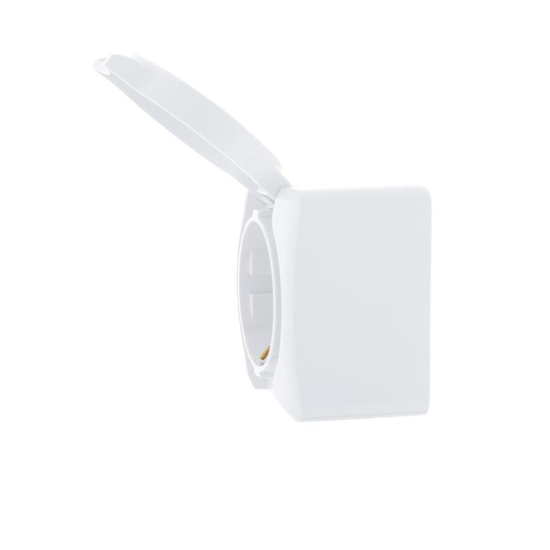 Розетка 1-м ОП с крышкой VIOLA с заземл. бел. LEZARD 751-0200-123