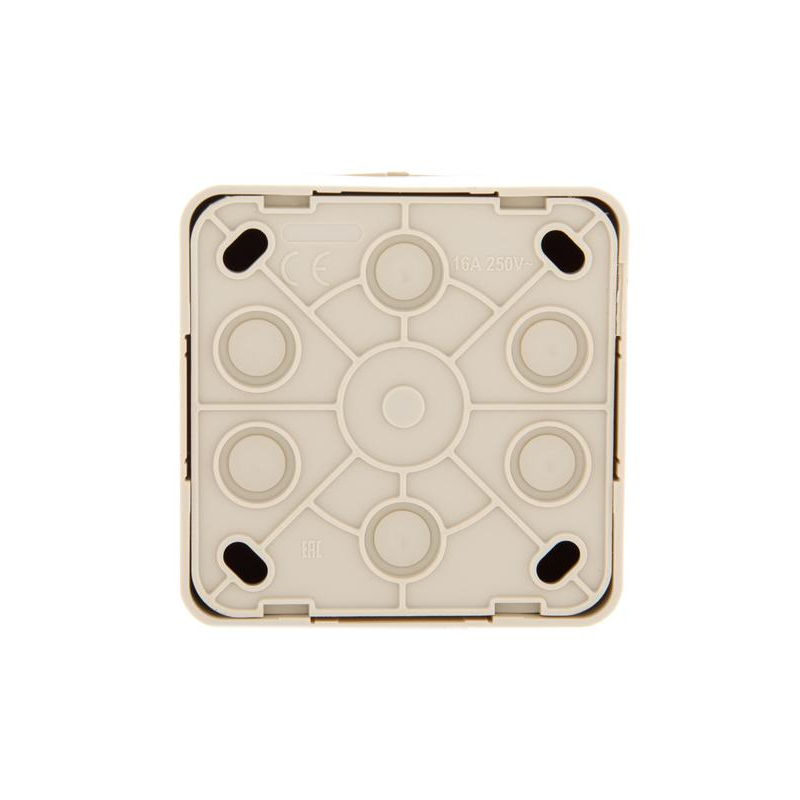 Розетка 1-м ОП с крышкой VIOLA с заземл. крем. LEZARD 751-0300-123