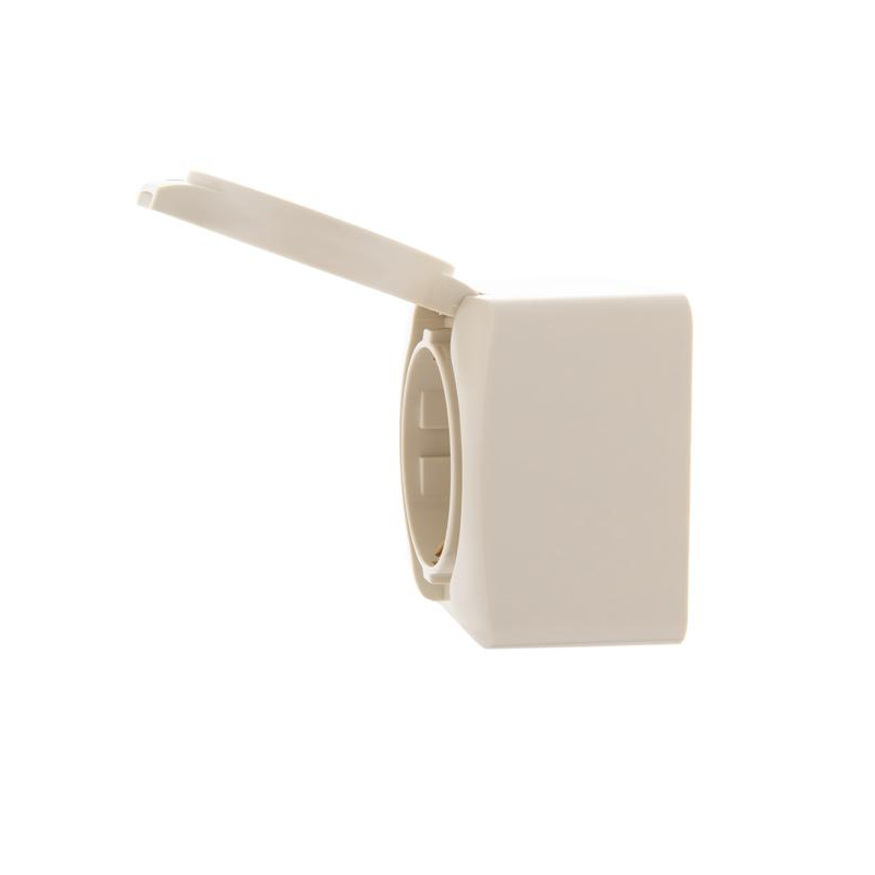 Розетка 1-м ОП с крышкой VIOLA с заземл. крем. LEZARD 751-0300-123