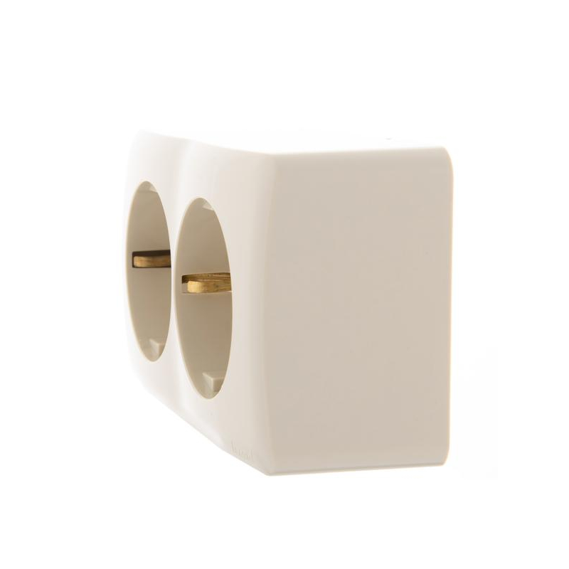 Розетка 2-м ОП VIOLA с заземл. крем. LEZARD 751-0300-127