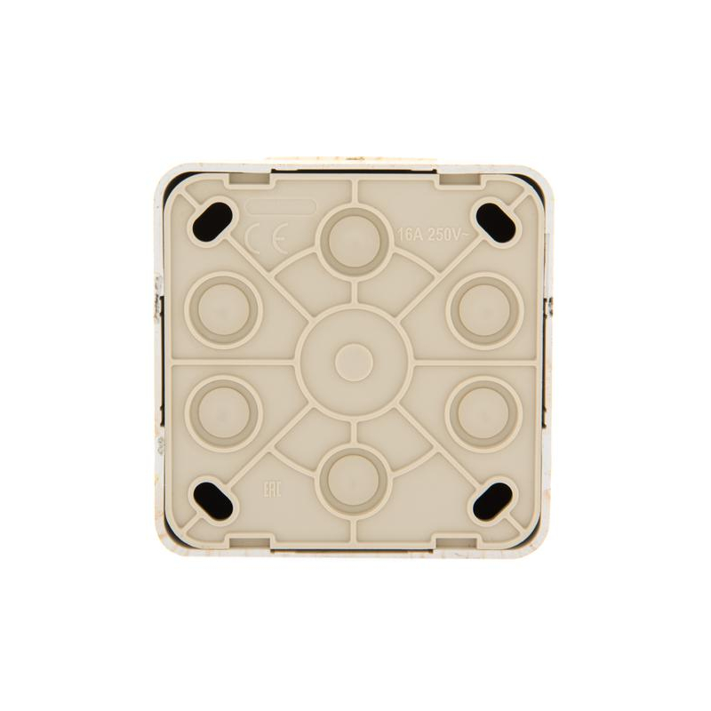 Розетка 1-м ОП с крышкой VIOLA с заземл. беленый дуб LEZARD 751-5200-123