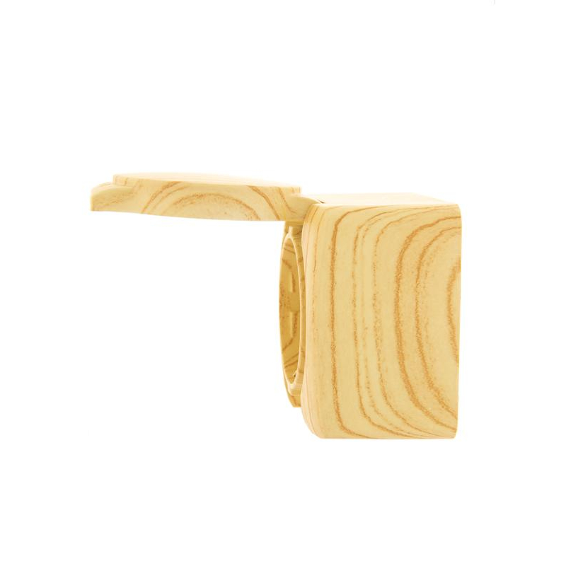 Розетка 1-м ОП с крышкой VIOLA с заземл. беленый дуб LEZARD 751-5200-123