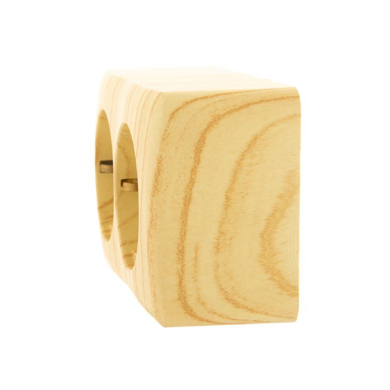 Розетка 2-м ОП VIOLA с заземл. беленый дуб LEZARD 751-5200-127