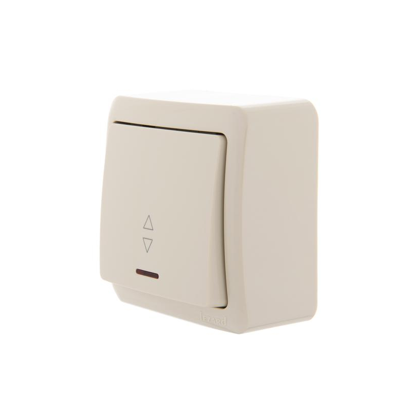 Выключатель проходной 1-кл. 1п ОП Viola 10А IP20 с подсветкой крем. LEZARD 751-0300-114