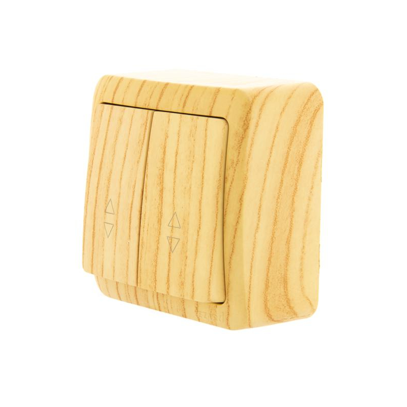 Выключатель проходной 2-кл. 2п ОП Viola 10А IP20 беленый дуб LEZARD 751-5200-106