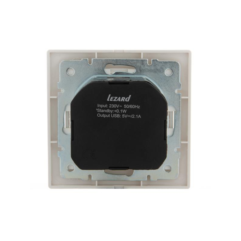 Розетка 1-м СП Мира 16А с з/к + USB разъем бел. LEZARD 701-0202-181