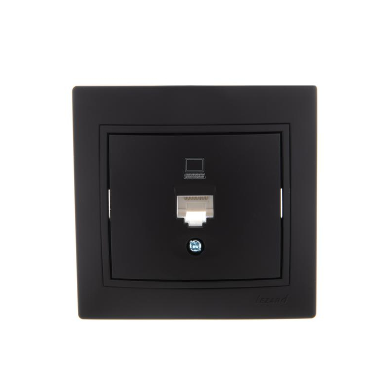 Розетка компьютерная 1-м СП Мира RJ45 черн. бархат LEZARD 701-4242-139