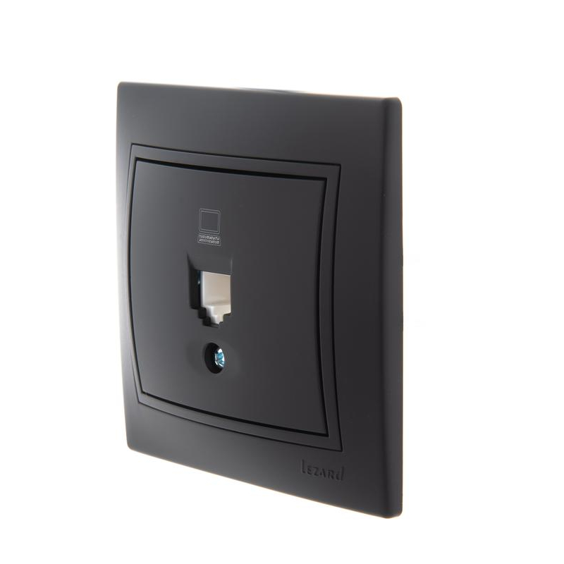 Розетка компьютерная 1-м СП Мира RJ45 черн. бархат LEZARD 701-4242-139