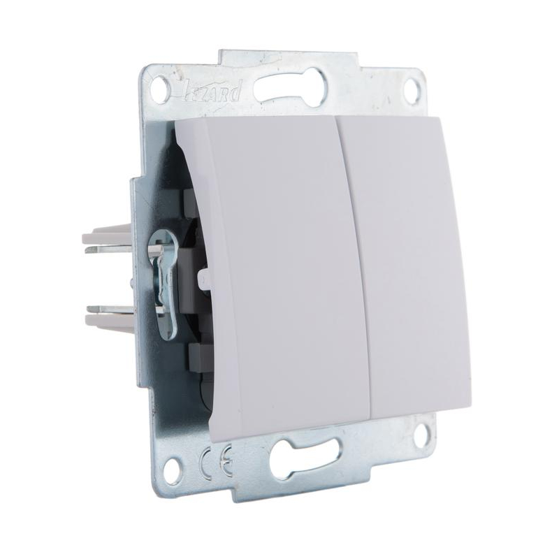 Механизм выключателя 2-кл. 1п СП Karina 10А IP20 бел. LEZARD 707-0288-101