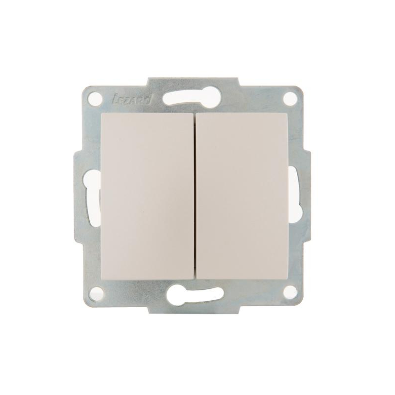 Механизм выключателя 2-кл. 1п СП Karina 10А IP20 жемчуж./бел. перламутр. LEZARD 707-3088-101