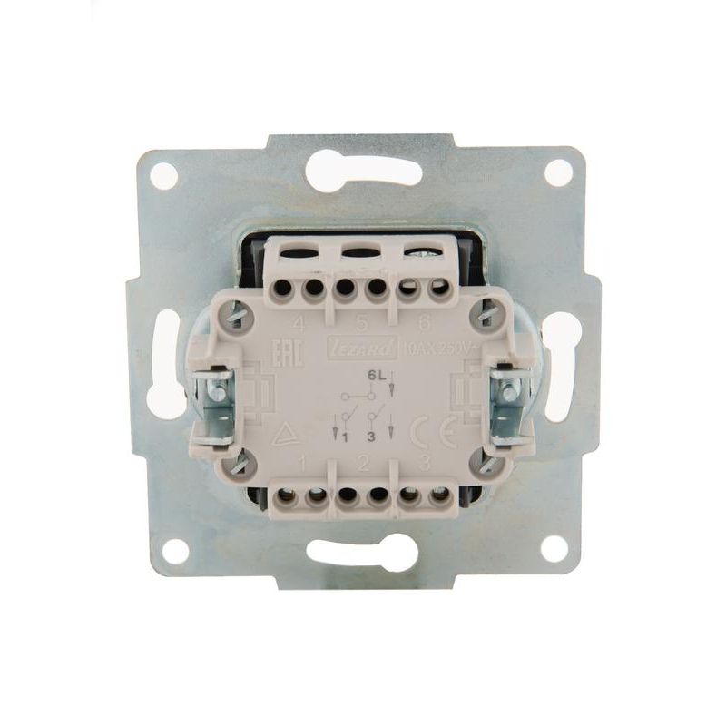 Механизм выключателя 2-кл. 1п СП Karina 10А IP20 жемчуж./бел. перламутр. LEZARD 707-3088-101