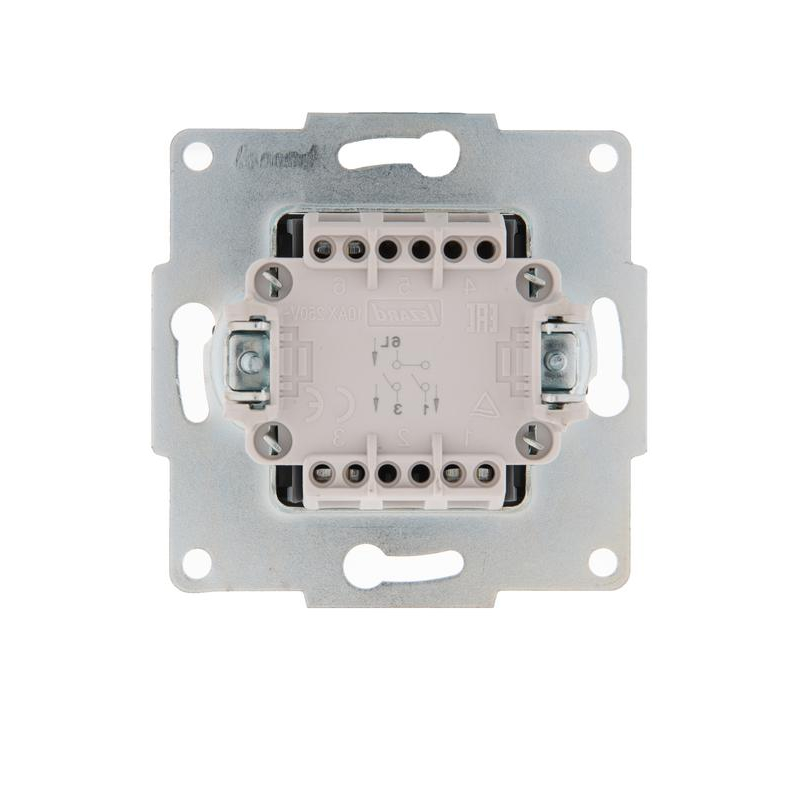 Механизм выключателя 2-кл. 1п СП Karina 10А IP20 матов. серебр. LEZARD 707-4388-101