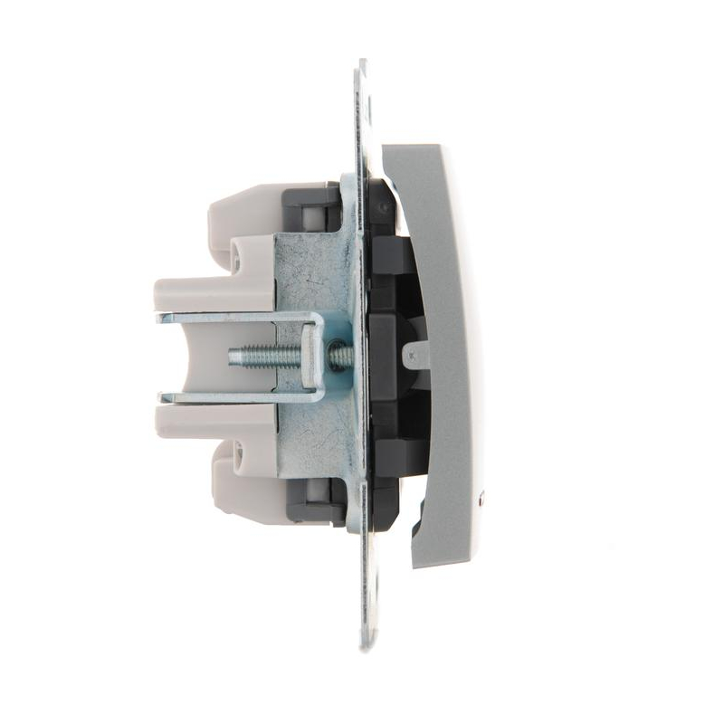 Механизм выключателя 2-кл. 1п СП Karina 10А IP20 с подсветкой матов. серебр. LEZARD 707-4388-112