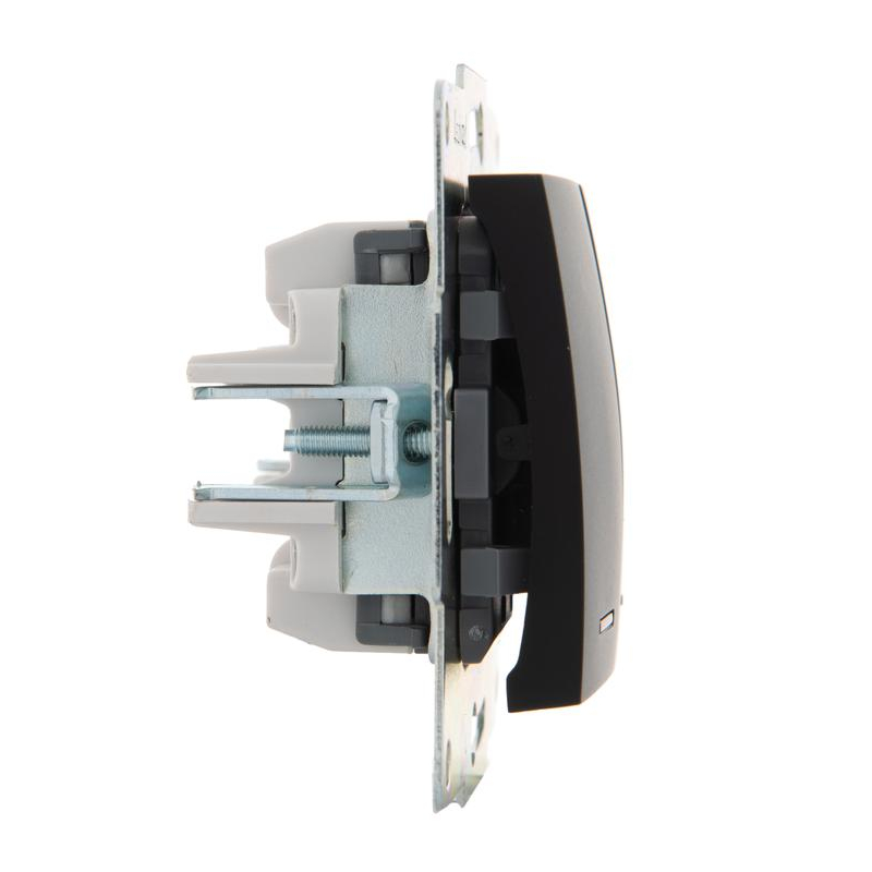 Механизм выключателя 2-кл. 1п СП Karina 10А IP20 с подсветкой черн. бархат LEZARD 707-4288-112