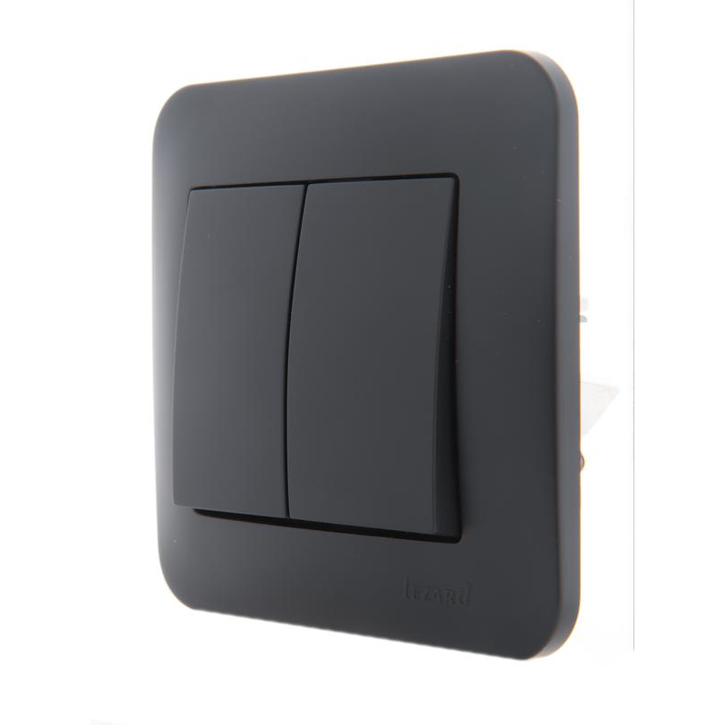Механизм выключателя 2-кл. 1п СП Karina 10А IP20 черн. бархат LEZARD 707-4288-101