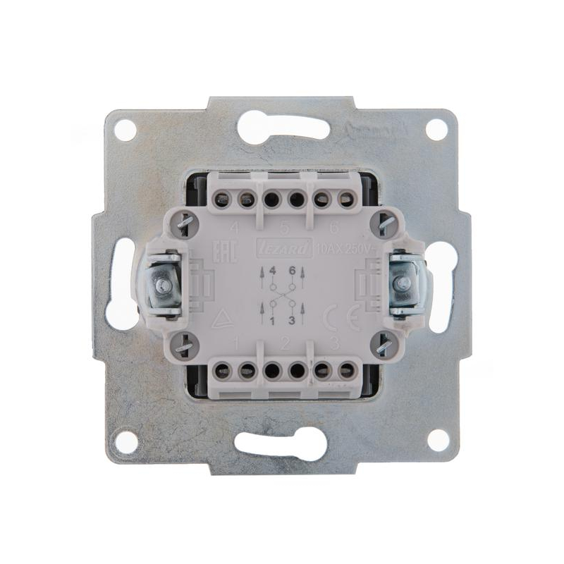 Механизм выключателя промежуточного 1-кл. 2п СП Karina 10А IP20 бел. LEZARD 707-0288-107