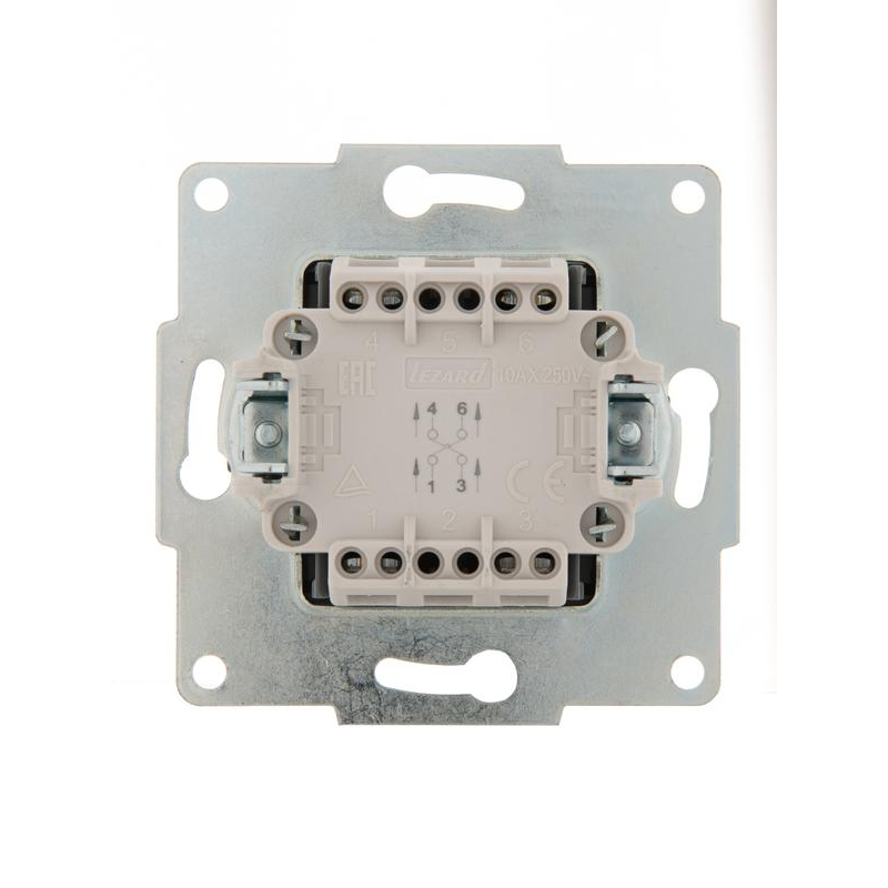 Механизм выключателя промежуточного 1-кл. 2п СП Karina 10А IP20 жемчуж./бел. перламутр. LEZARD 707-3088-107