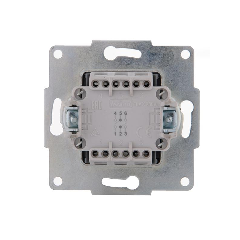 Механизм выключателя проходного 2-кл. 1п СП Karina 10А IP20 бел. LEZARD 707-0288-106