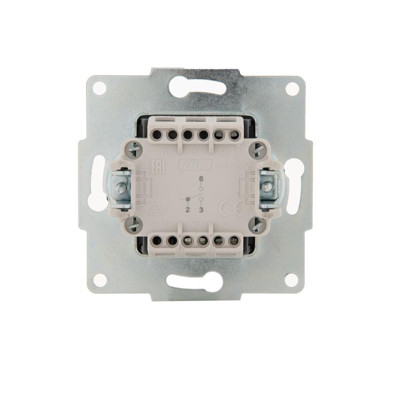 Механизм выключателя проходного 1-кл. 1п СП Karina 10А IP20 жемчуж./бел. перламутр. LEZARD 707-3088-105