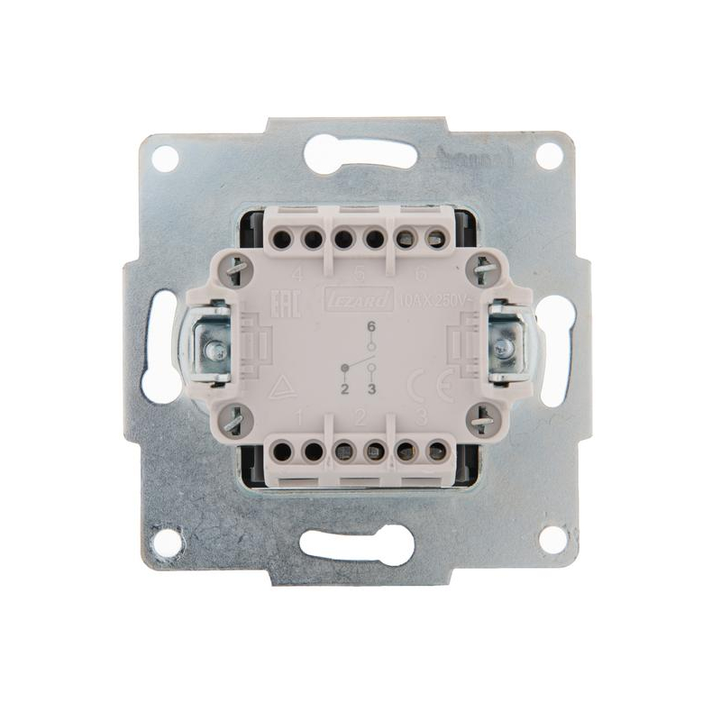 Механизм выключателя проходного 1-кл. 1п СП Karina 10А IP20 матов. серебр. LEZARD 707-4388-105