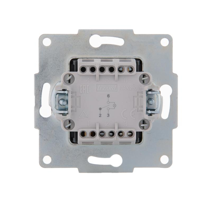 Механизм выключателя проходного 1-кл. 1п СП Karina 10А IP20 с подсветкой бел. LEZARD 707-0288-114