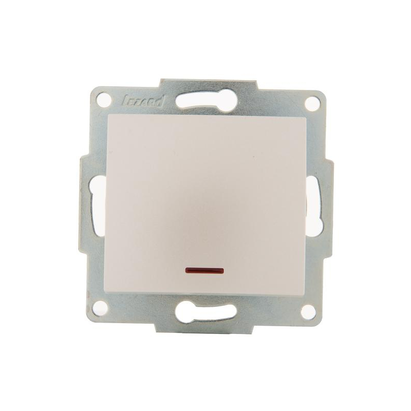 Механизм выключателя 1-кл. 1п СП Karina 10А IP20 с подсветкой жемчуж./бел. перламутр. LEZARD 707-3088-111