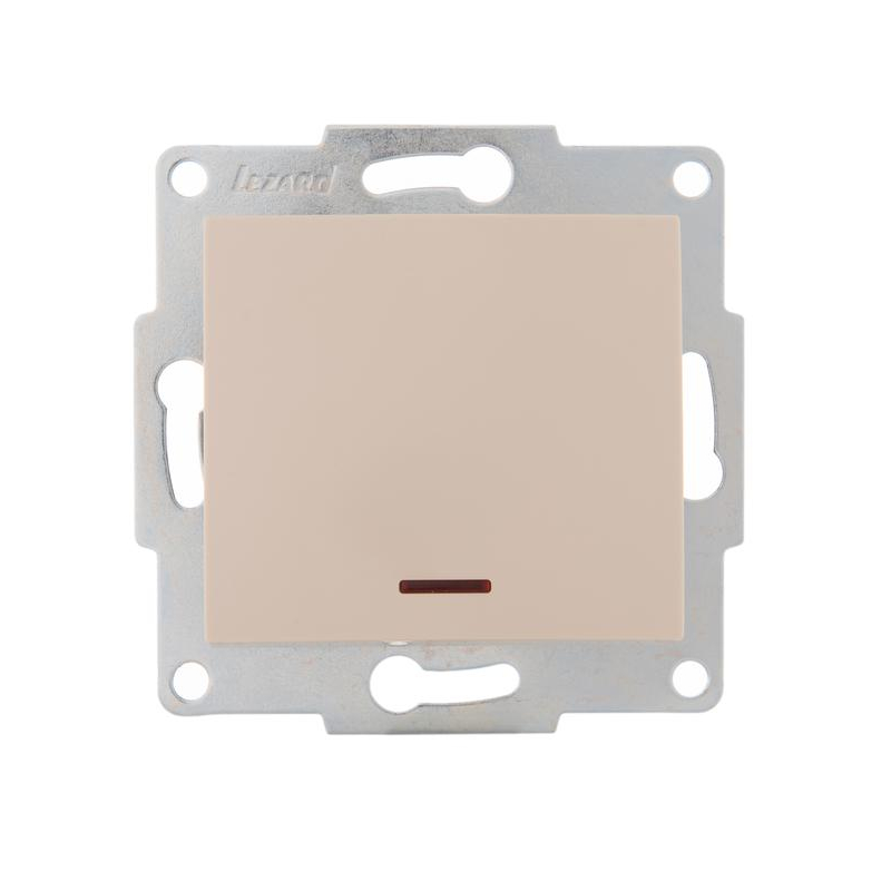 Механизм выключателя 1-кл. 1п СП Karina 10А IP20 с подсветкой крем. LEZARD 707-0388-111