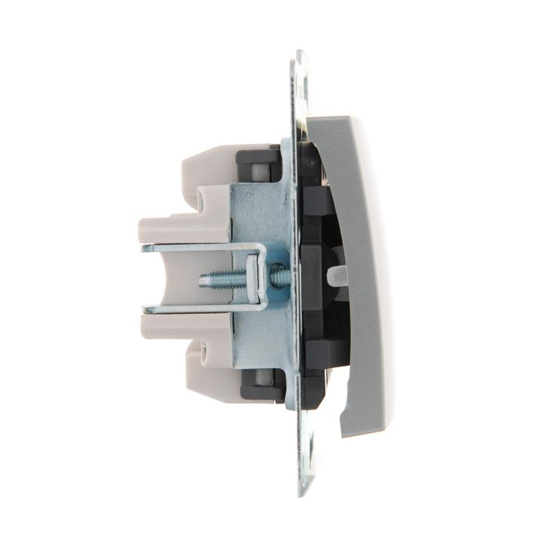 Механизм выключателя 1-кл. 1п СП Karina 10А IP20 с подсветкой матов. серебр. LEZARD 707-4388-111