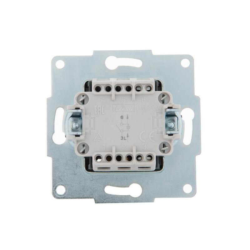 Механизм выключателя 1-кл. 1п СП Karina 10А IP20 с подсветкой черн. бархат LEZARD 707-4288-111