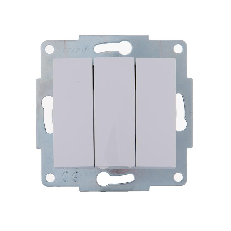 Механизм выключателя 3-кл. 1п СП Karina 10А IP20 бел. LEZARD 707-0288-109