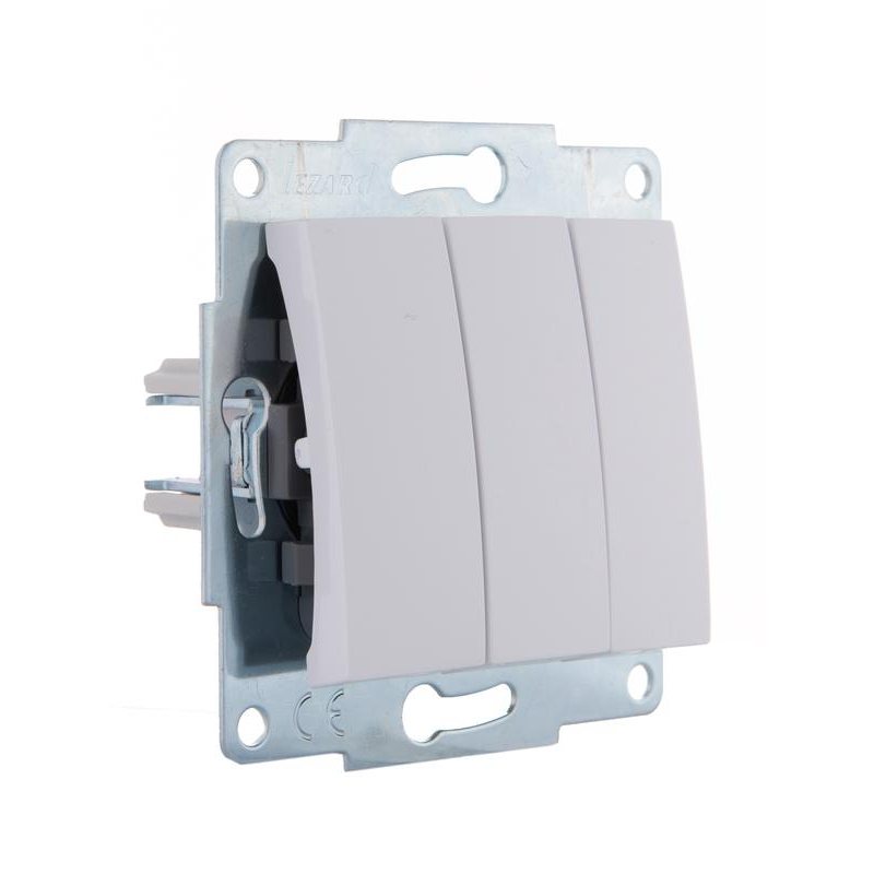 Механизм выключателя 3-кл. 1п СП Karina 10А IP20 бел. LEZARD 707-0288-109