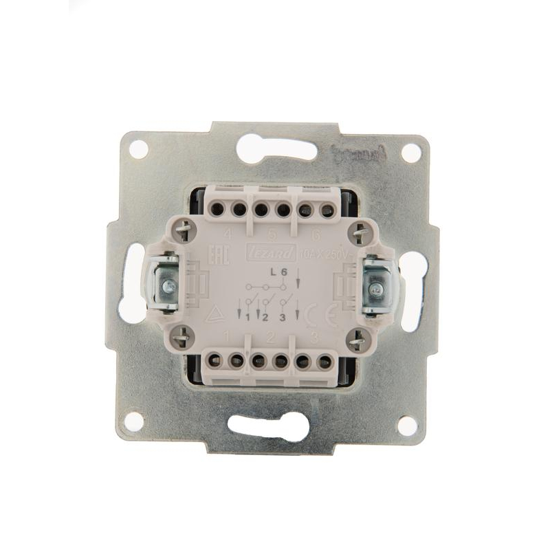 Механизм выключателя 3-кл. 1п СП Karina 10А IP20 жемчуж./бел. перламутр. LEZARD 707-3088-109