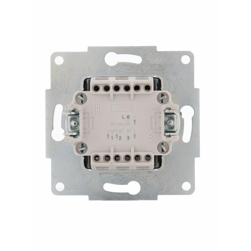 Механизм выключателя 3-кл. 1п СП Karina 10А IP20 матов. серебр. LEZARD 707-4388-109