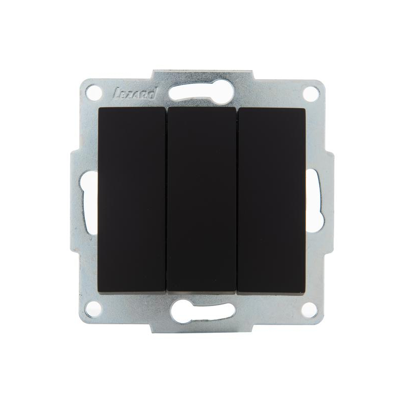 Механизм выключателя 3-кл. 1п СП Karina 10А IP20 черн. бархат LEZARD 707-4288-109