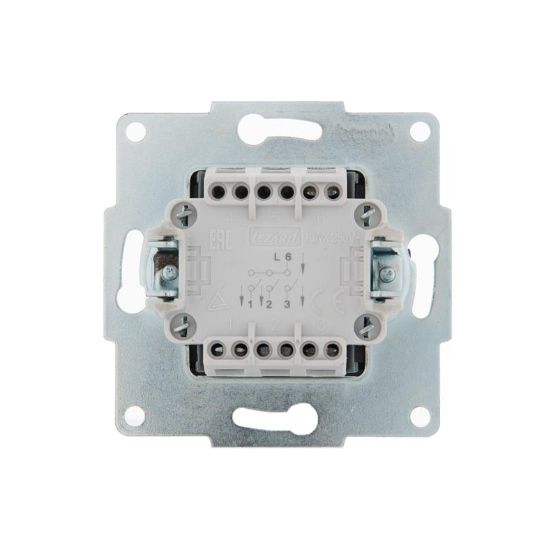 Механизм выключателя 3-кл. 1п СП Karina 10А IP20 черн. бархат LEZARD 707-4288-109