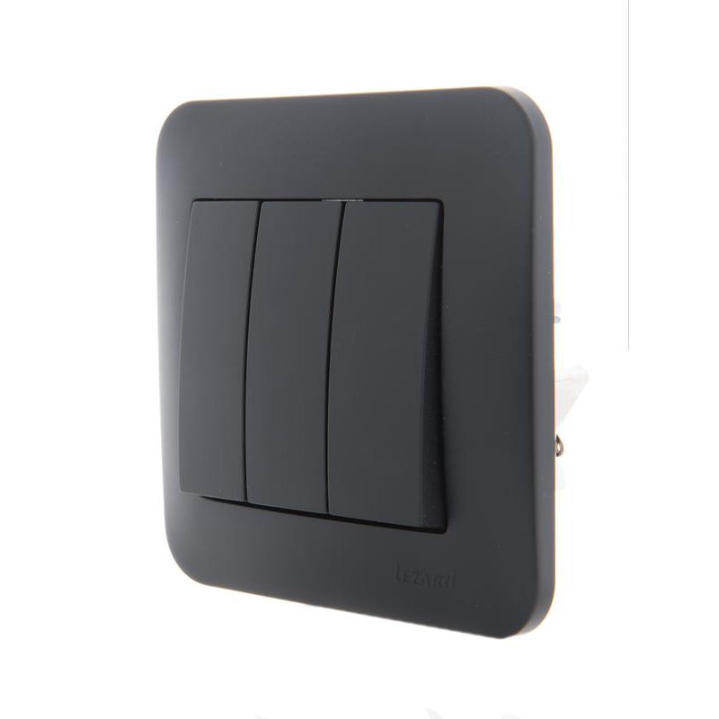 Механизм выключателя 3-кл. 1п СП Karina 10А IP20 черн. бархат LEZARD 707-4288-109