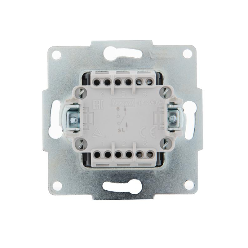 Механизм выключателя 1-кл. 1п СП Karina 10А IP20 черн. бархат LEZARD 707-4288-100