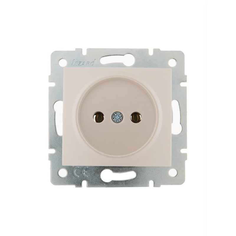 Механизм розетки 1-м СП Karina 16А IP20 без заземл. термопласт жемчуж./бел. перламутр. LEZARD 707-3088-121B