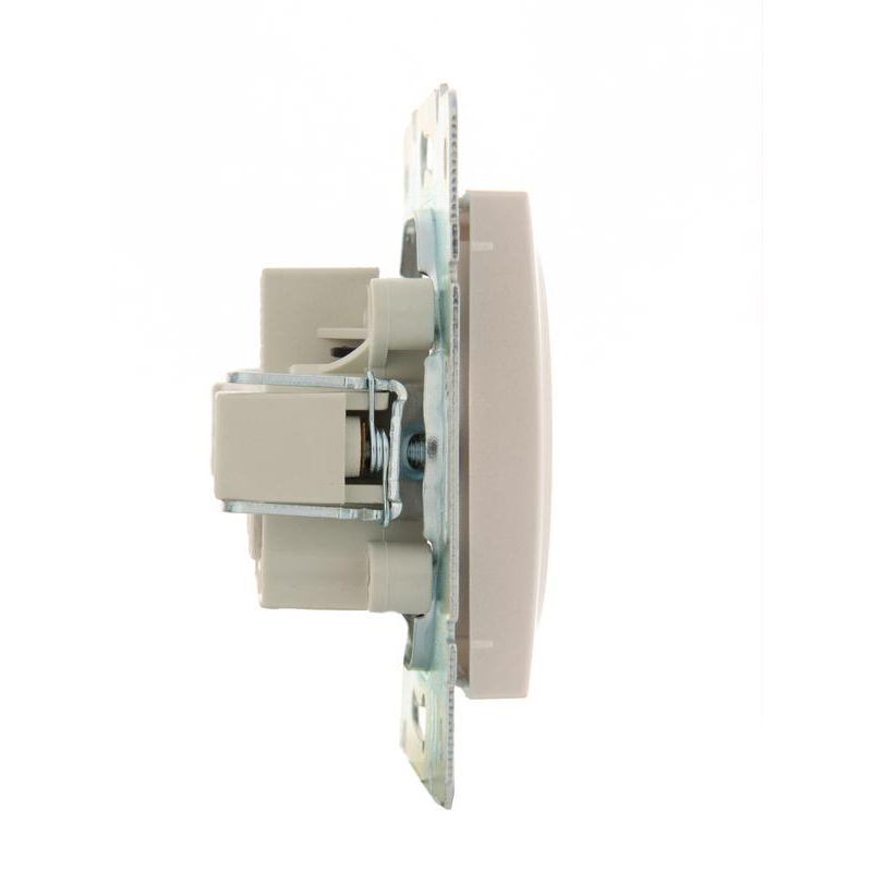 Механизм розетки 1-м СП Karina 16А IP20 без заземл. термопласт жемчуж./бел. перламутр. LEZARD 707-3088-121B