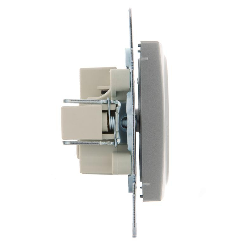 Механизм розетки 1-м СП Karina 16А IP20 без заземл. термопласт матов. серебр. LEZARD 707-4388-121B