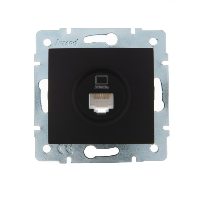 Механизм розетки компьютерн. 1-м СП KARINA RJ45 черн. бархат LEZARD 707-4288-139