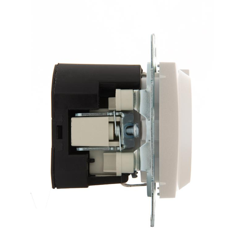 Механизм розетки 1-м СП Karina 16А с заземл. с USB-разъемом жемчуж./бел. перламутр. LEZARD 707-3088-181