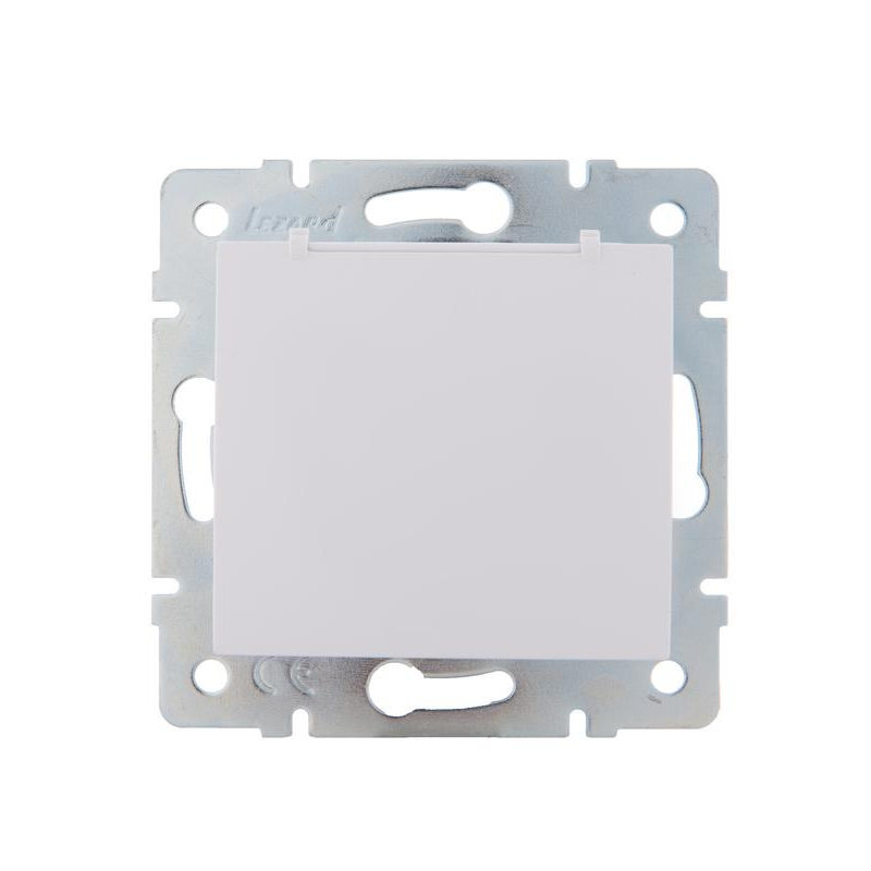 Механизм розетки 1-м СП KARINA с защ. крышкой термопласт с заземл. бел. LEZARD 707-0288-123B